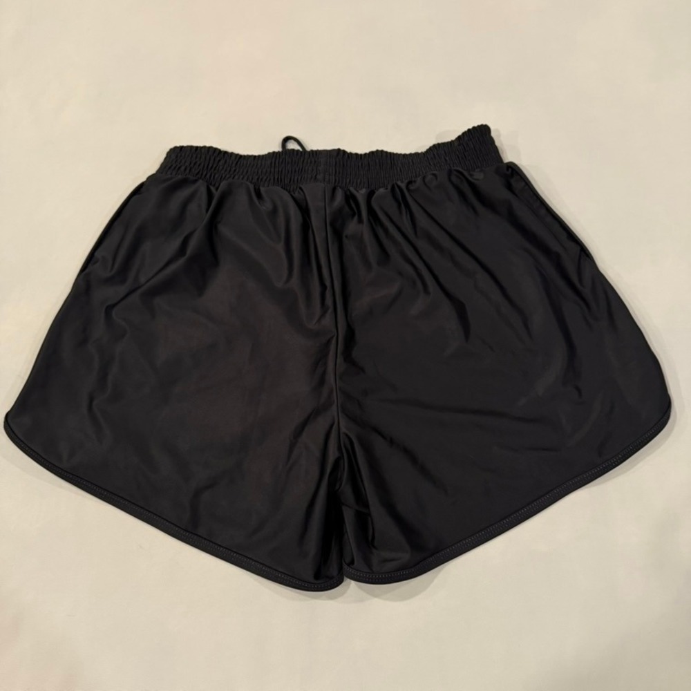 Mermaid Graphic Athletic Shorts Women Medium Black Excellent 2-Layer Gym Beach - Picture 7 of 7